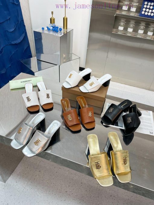 New Product Launch ️ Burberry Thick Heels and Flat Slippers Channel Goods Vulcanized One Stewte0683c - Image 9