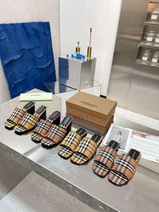 New Product Launch ️ Burberry Thick Heels and Flat Slippers Channel Goods Vulcanized One Stehb8raqof - Image 9
