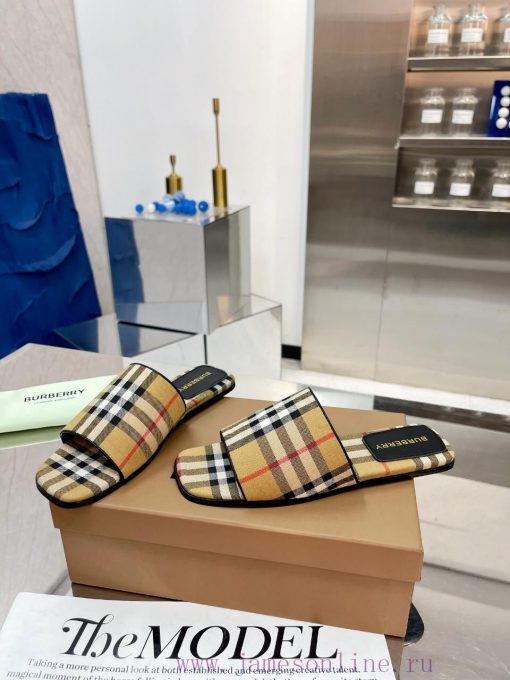 New Product Launch ️ Burberry Thick Heels and Flat Slippers Channel Goods Vulcanized One Stektm22izb - Image 2