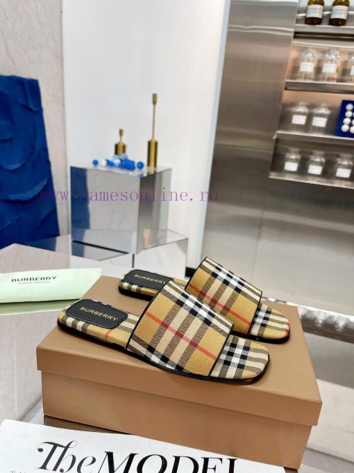 New Product Launch ️ Burberry Thick Heels and Flat Slippers Channel Goods Vulcanized One Stektm22izb - Image 5