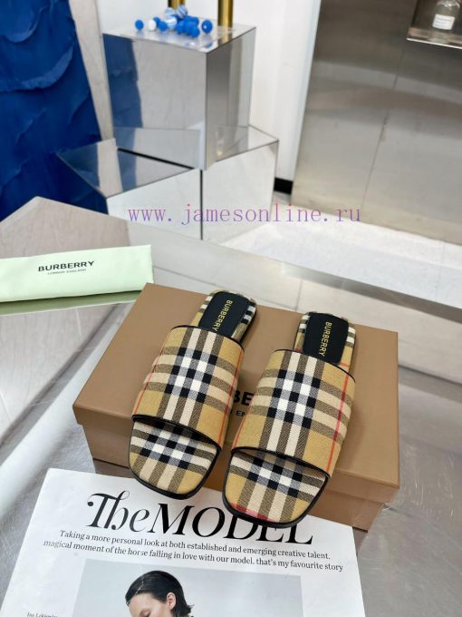 New Product Launch ️ Burberry Thick Heels and Flat Slippers Channel Goods Vulcanized One Stektm22izb - Image 6