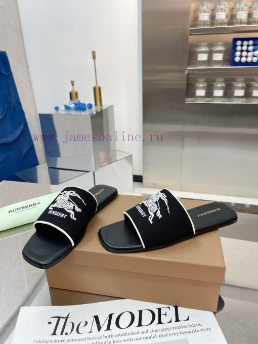 New Product Launch ️ Burberry Thick Heels and Flat Slippers Channel Goods Vulcanized One Stea1i6kmfa - Image 3