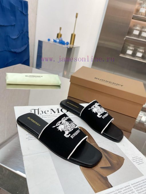 New Product Launch ️ Burberry Thick Heels and Flat Slippers Channel Goods Vulcanized One Stea1i6kmfa - Image 4