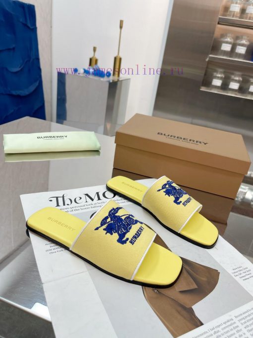 New Product Launch ️ Burberry Thick Heels and Flat Slippers Channel Goods Vulcanized One Sted6i14ziy - Image 6
