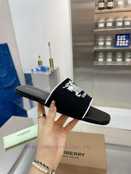 New Product Launch ️ Burberry Thick Heels and Flat Slippers Channel Goods Vulcanized One Stea1i6kmfa - Image 6