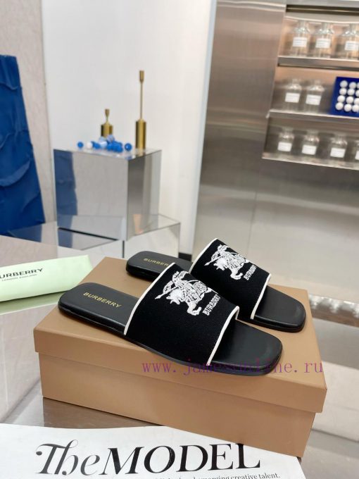 New Product Launch ️ Burberry Thick Heels and Flat Slippers Channel Goods Vulcanized One Stea1i6kmfa - Image 8