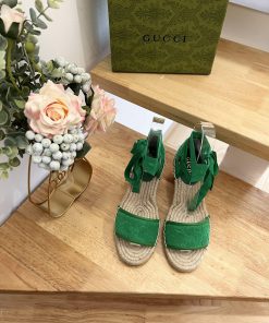 Gucci 24ss early spring Gucci grass woven wedge and sponge cake thick soled fishing shoes safjb1ioc4