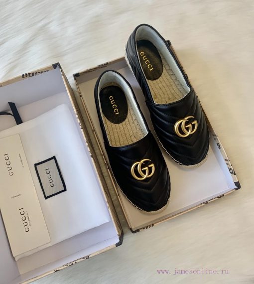 24ss Early Autumn Gucci Classic Logo Gucci Women's Quilted Sheepskin Double GG Grass Weavinghxo37snp - Image 5
