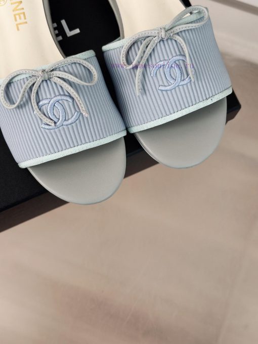Chanel | Chanel 24P New ProductBow tie double C slippersThe shoe upper is made of special failnjqpdd - Image 8