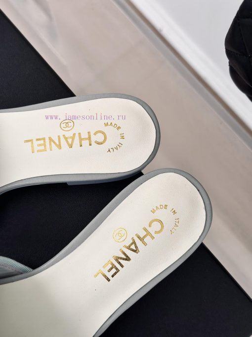 Chanel | Chanel 24P New ProductBow tie double C slippersThe shoe upper is made of special failnjqpdd - Image 9