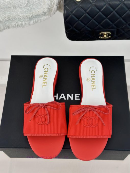Chanel | Chanel 24P New ProductBow tie double C slippersThe shoe upper is made of special farf6hx5fh - Image 5