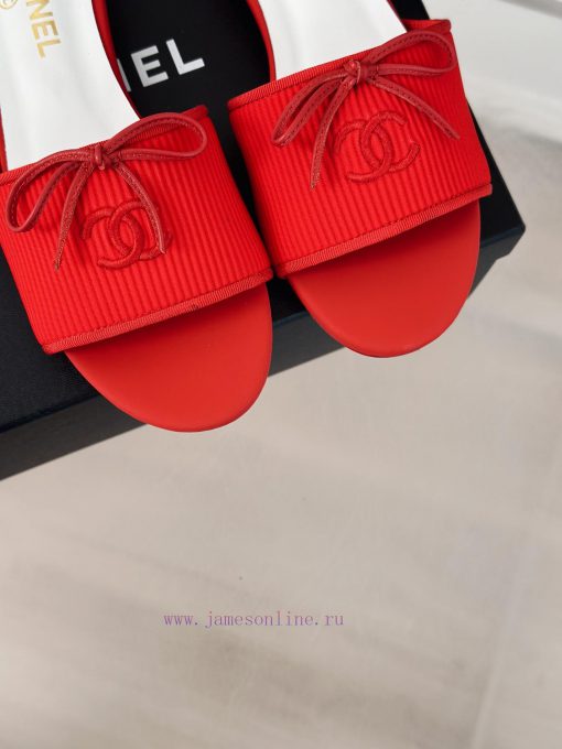 Chanel | Chanel 24P New ProductBow tie double C slippersThe shoe upper is made of special farf6hx5fh - Image 8