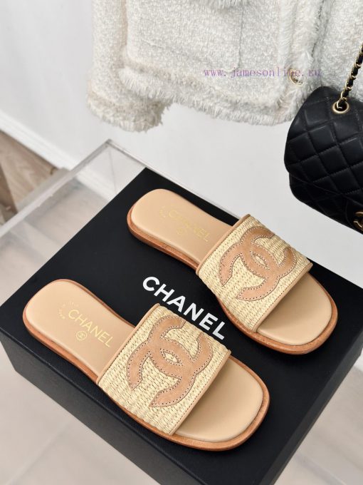 Chanel | Chanel 24P New ProductDouble C cool mat woven lazy slippersSimple and atmospheric, f2cejxwp - Image 4