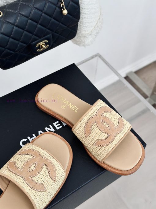 Chanel | Chanel 24P New ProductDouble C cool mat woven lazy slippersSimple and atmospheric, f2cejxwp - Image 6