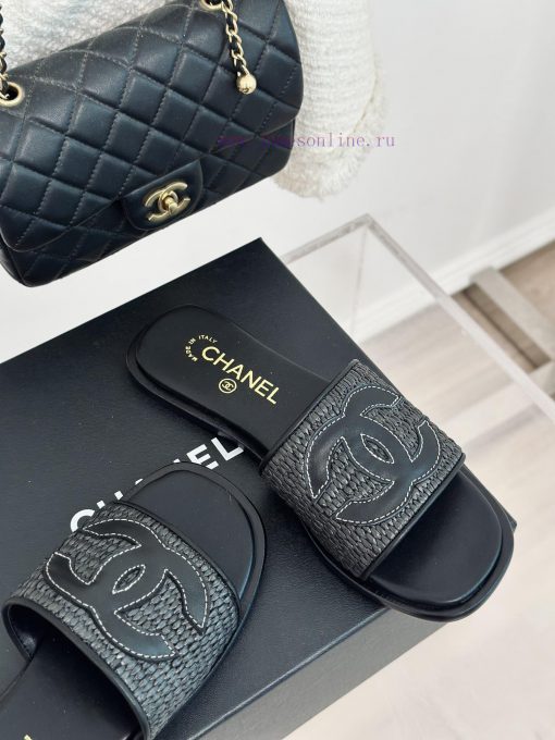 Chanel | Chanel 24P New ProductDouble C cool mat woven lazy slippersSimple and atmospheric, ox1qlpt9 - Image 6