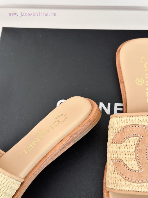Chanel | Chanel 24P New ProductDouble C cool mat woven lazy slippersSimple and atmospheric, f2cejxwp - Image 7