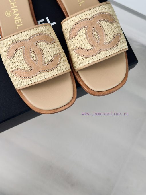 Chanel | Chanel 24P New ProductDouble C cool mat woven lazy slippersSimple and atmospheric, f2cejxwp - Image 8