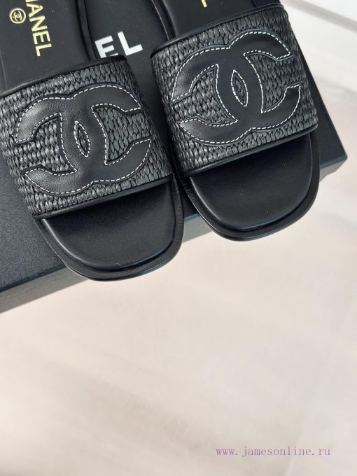 Chanel | Chanel 24P New ProductDouble C cool mat woven lazy slippersSimple and atmospheric, ox1qlpt9 - Image 8