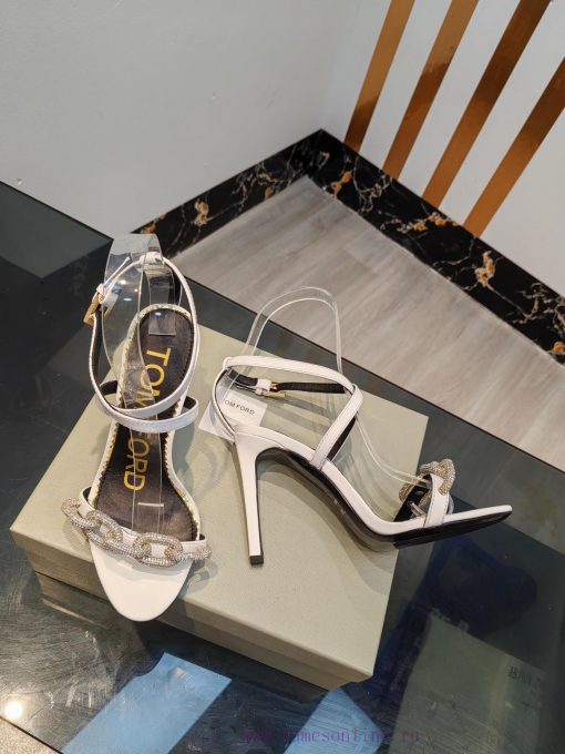 TOM FORD Top High Heel SandalsImported cowhide upperFoot pad sheepskinAAA grade original blazog52gg5 - Image 8