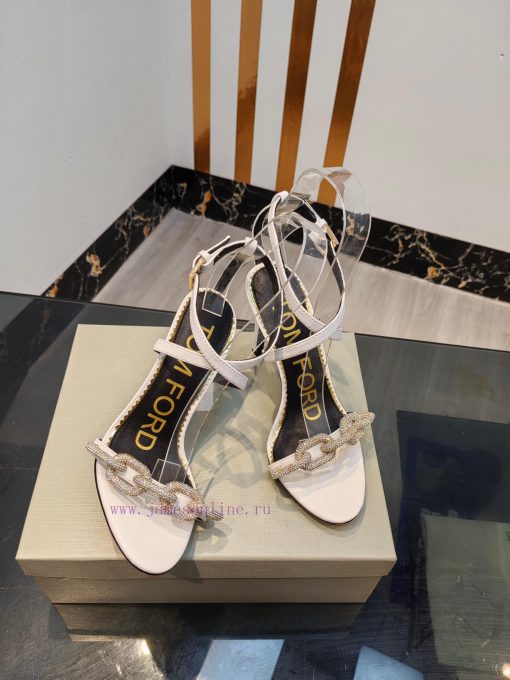 TOM FORD Top High Heel SandalsImported cowhide upperFoot pad sheepskinAAA grade original blazog52gg5 - Image 9