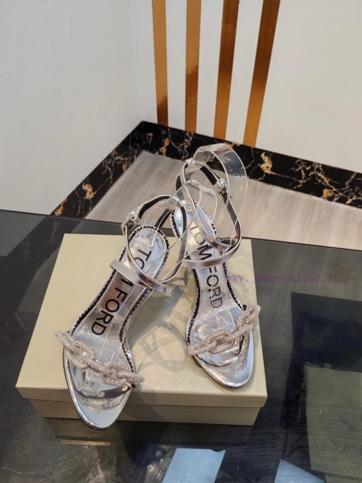 TOM FORD Top High Heel SandalsImported cowhide upperFoot pad sheepskinAAA grade original bla5rb7gk84 - Image 9
