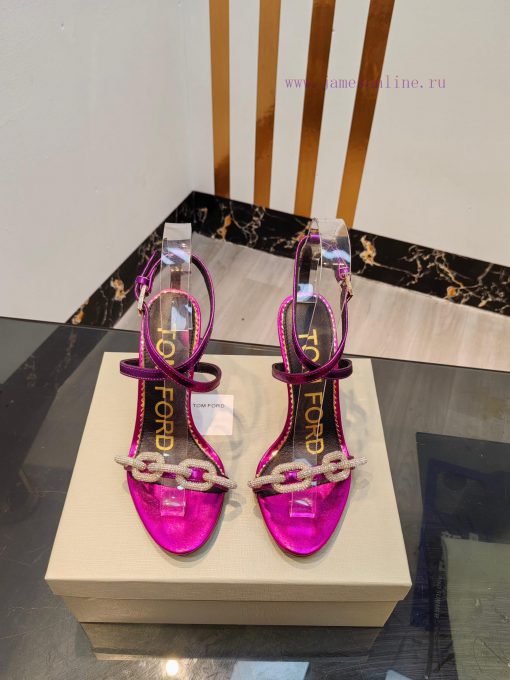 TOM FORD Top High Heel SandalsImported cowhide upperFoot pad sheepskinAAA grade original bla76gf8b13 - Image 2