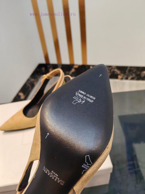 Come out, Balmain 2024 Spring/Summer Fashion Original Metal Buckle High Heel Back Empty Sand0hcptupt - Image 6