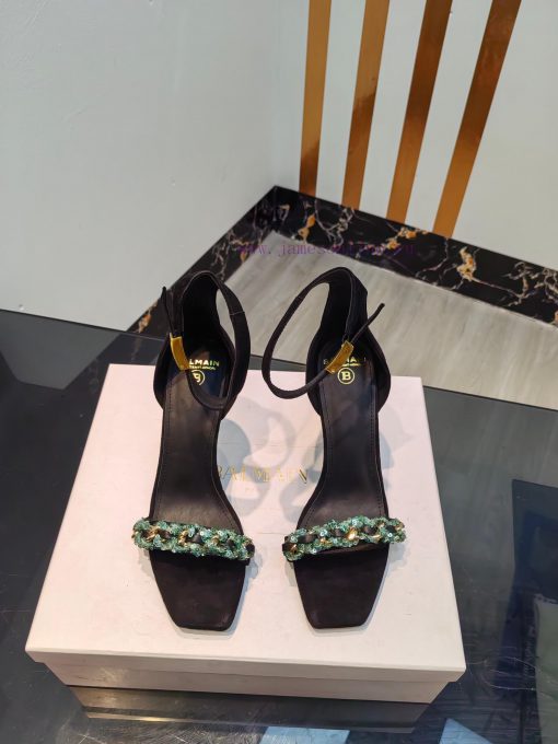Out, Balmain 2024 Spring/Summer Fashion Show Original Metal Buckle High Heel SandalsBrand Ba5xpzxzvo - Image 2
