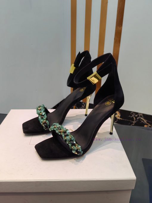 Out, Balmain 2024 Spring/Summer Fashion Show Original Metal Buckle High Heel SandalsBrand Ba5xpzxzvo - Image 4