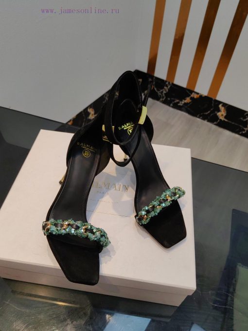 Out, Balmain 2024 Spring/Summer Fashion Show Original Metal Buckle High Heel SandalsBrand Ba5xpzxzvo - Image 8