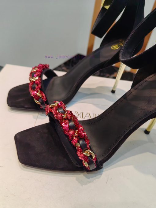 Out, Balmain 2024 Spring/Summer Fashion Show Original Metal Buckle High Heel SandalsBrand Ba1ll4atwg - Image 5