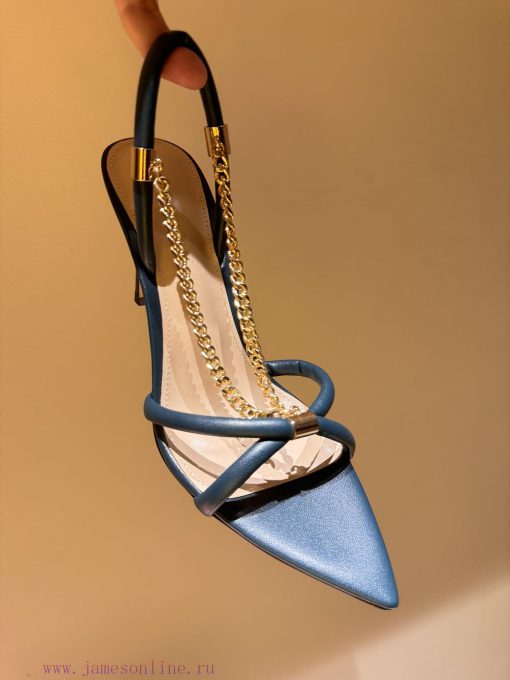 The most2024 Spring/Summer New Product Gianvito Rossi - Metal Chain Pointed High HeelsGianvigg6dmouv - Image 10