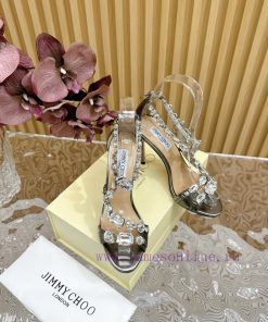 Jimmy Choo 2024/𝐒𝐒𝐧𝐞𝐰 Spring/Summer New High Heels Super No Super Sparkling Diamond High Hee72495syi