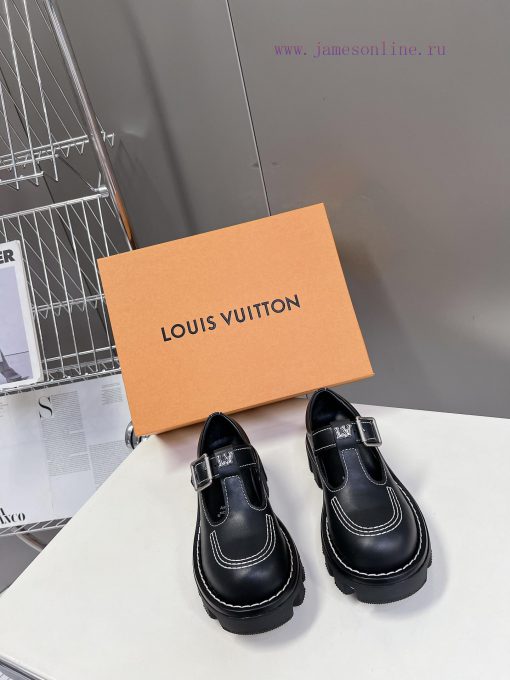 Men's clothing 10 𝐋𝐕 Louis Vuitton thick soled couple's style Mary Jane leather shoes Wang H98uooag0