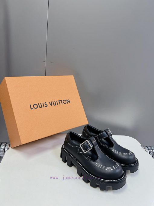 Men's clothing 10 𝐋𝐕 Louis Vuitton thick soled couple's style Mary Jane leather shoes Wang H98uooag0 - Image 3