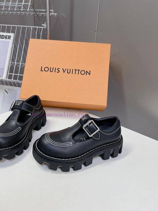 Men's clothing 10 𝐋𝐕 Louis Vuitton thick soled couple's style Mary Jane leather shoes Wang H98uooag0 - Image 4