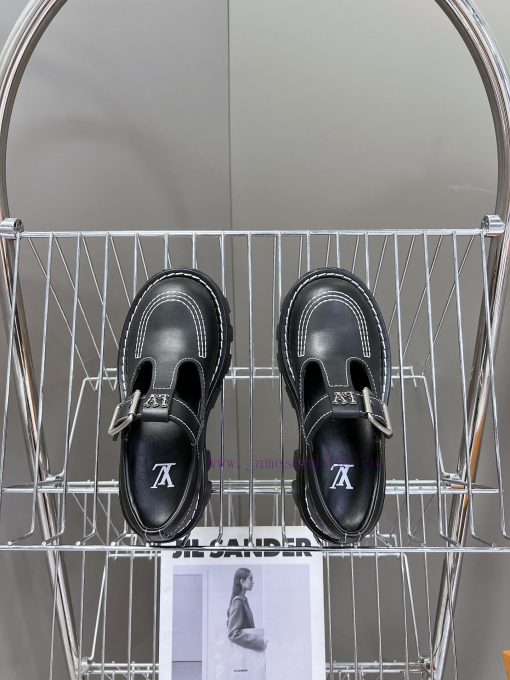 Men's clothing 10 𝐋𝐕 Louis Vuitton thick soled couple's style Mary Jane leather shoes Wang H98uooag0 - Image 7