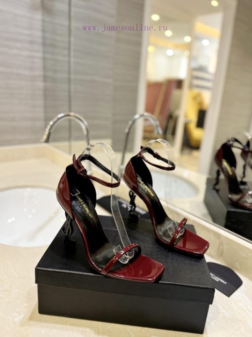 Direct sales of "SAINT LAURENT" YSL letter metal buckle baked paint YSL letter and high-heeljs10jxkf