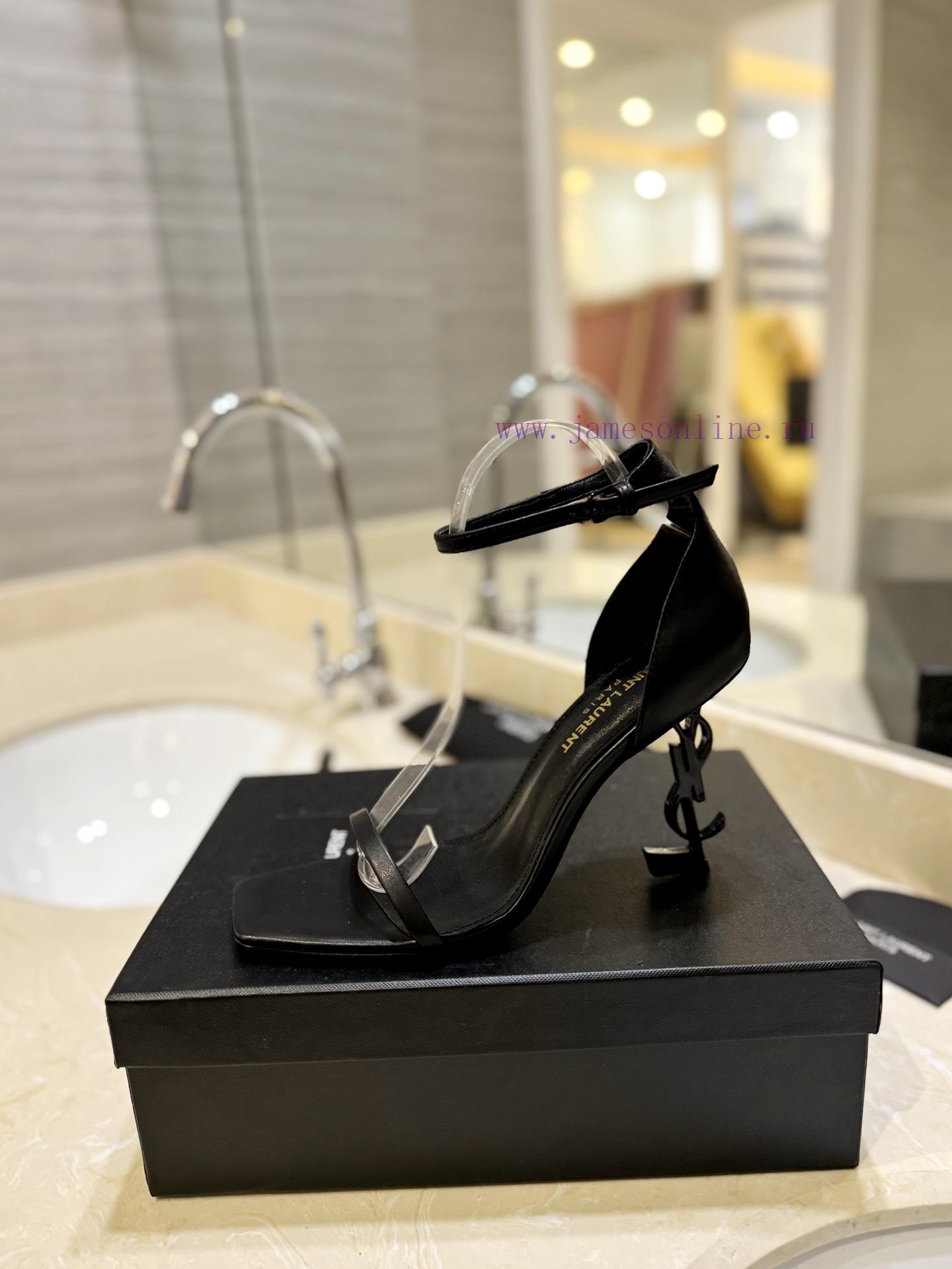 Direct sales of "SAINT LAURENT" YSL letter metal buckle baked paint YSL letter and high-heel85bq1mie - Image 5