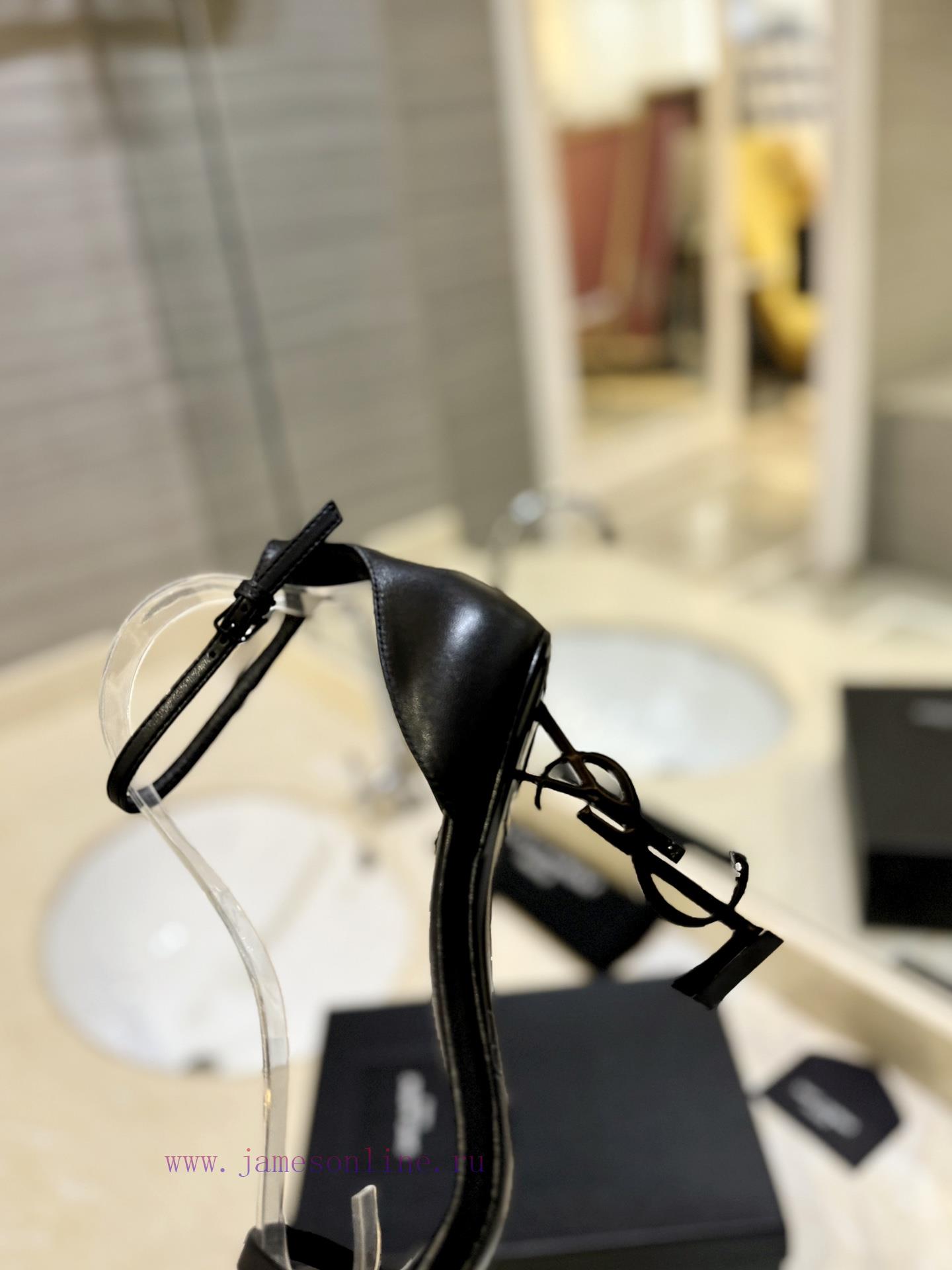 Direct sales of "SAINT LAURENT" YSL letter metal buckle baked paint YSL letter and high-heel85bq1mie - Image 7