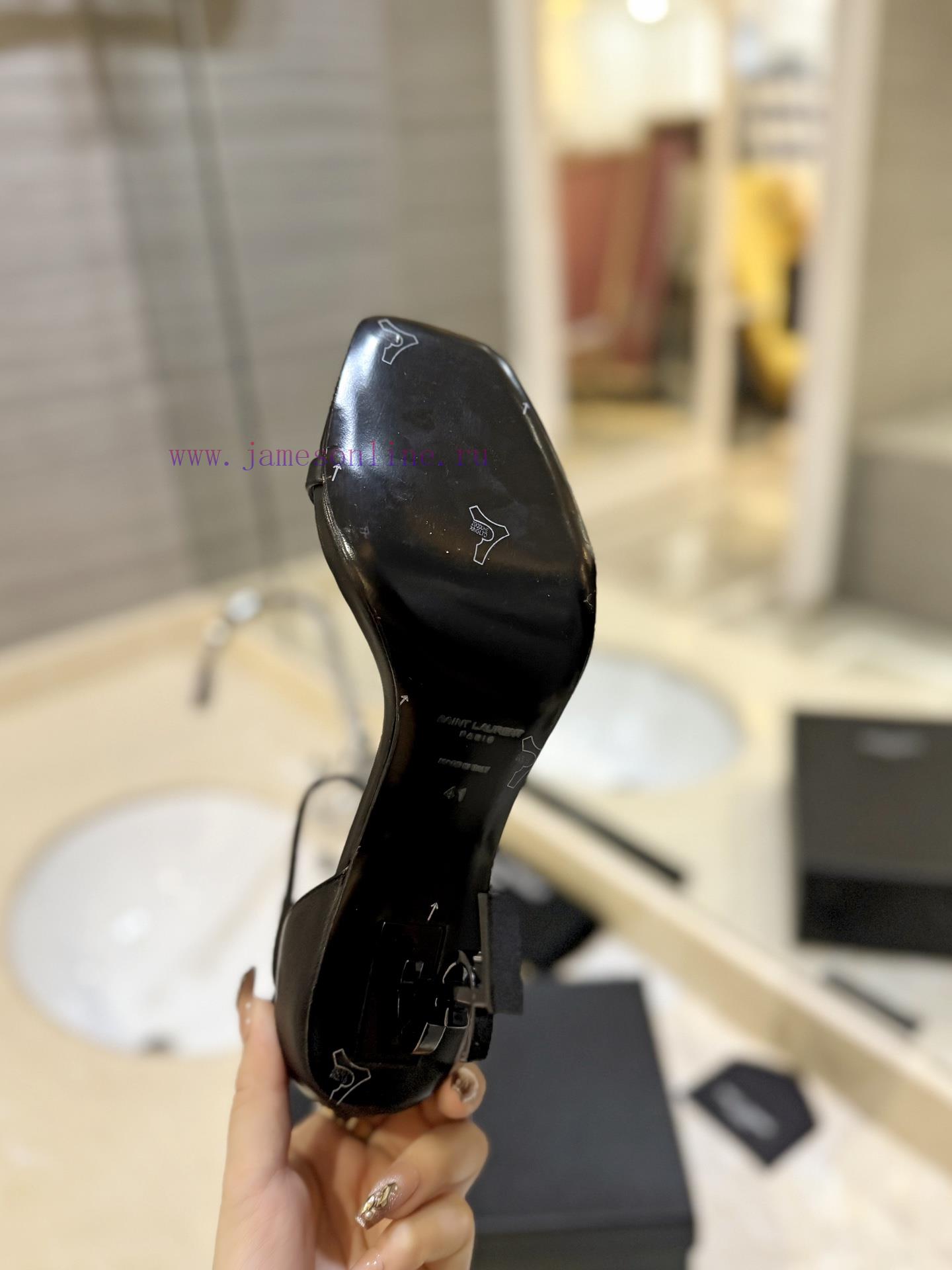 Direct sales of "SAINT LAURENT" YSL letter metal buckle baked paint YSL letter and high-heel85bq1mie - Image 10