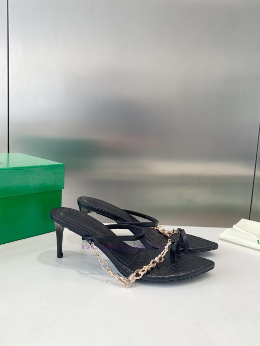 Bottego Veneta * bv square toe back empty high-heeled slippers, cool slippersImported waxed n9x5gtvq - Image 3