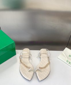 Bottego Veneta * bv square toe back empty high-heeled slippers, cool slippersImported waxed 5e09b3a1
