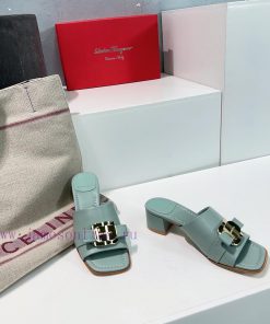 High quality salvatore Ferragamo/Ferragamo 24 spring/summer new Viva thick heel open toe sliu5ly5k2x