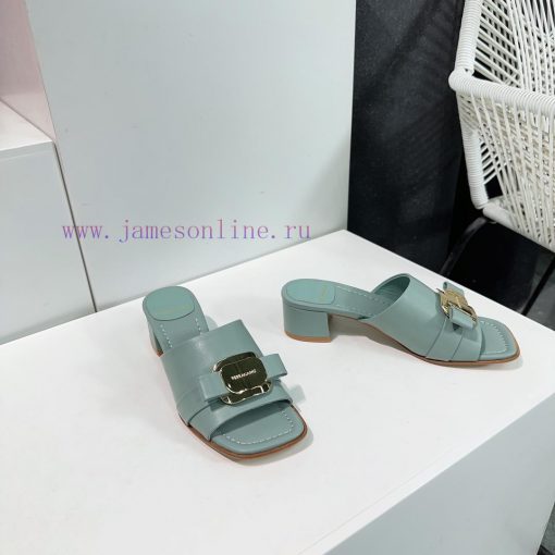 High quality salvatore Ferragamo/Ferragamo 24 spring/summer new Viva thick heel open toe sliu5ly5k2x - Image 4