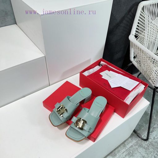 High quality salvatore Ferragamo/Ferragamo 24 spring/summer new Viva thick heel open toe sliu5ly5k2x - Image 8