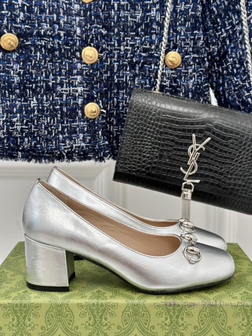 Gold and silver 370Gucc * Ten Thousand Year Classic Horseclip Fashion Single ShoeOriginal defvmnbac5 - Image 2