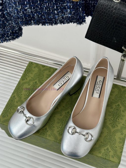 Gold and silver 370Gucc * Ten Thousand Year Classic Horseclip Fashion Single ShoeOriginal defvmnbac5 - Image 3