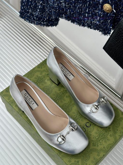 Gold and silver 370Gucc * Ten Thousand Year Classic Horseclip Fashion Single ShoeOriginal defvmnbac5 - Image 4