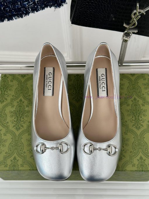 Gold and silver 370Gucc * Ten Thousand Year Classic Horseclip Fashion Single ShoeOriginal defvmnbac5 - Image 5